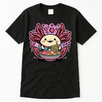 Axolotl Eating Ramen Noodles Cup Pi.nk Kawaii Anime Axolotls Tall T-Shirt