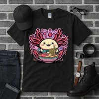 Axolotl Eating Ramen Noodles Cup Pi.nk Kawaii Anime Axolotls Tall T-Shirt