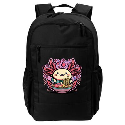 Axolotl Eating Ramen Noodles Cup Pi.nk Kawaii Anime Axolotls Backpack