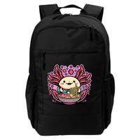 Axolotl Eating Ramen Noodles Cup Pi.nk Kawaii Anime Axolotls Backpack