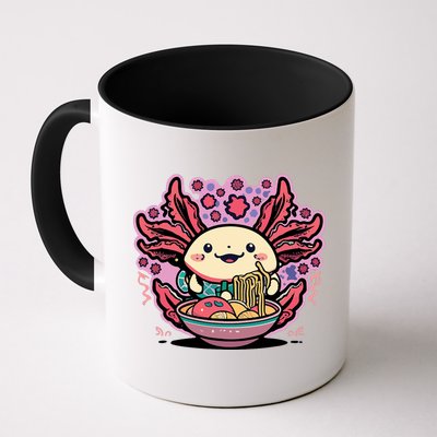 Axolotl Eating Ramen Noodles Cup Pi.nk Kawaii Anime Axolotls Mug