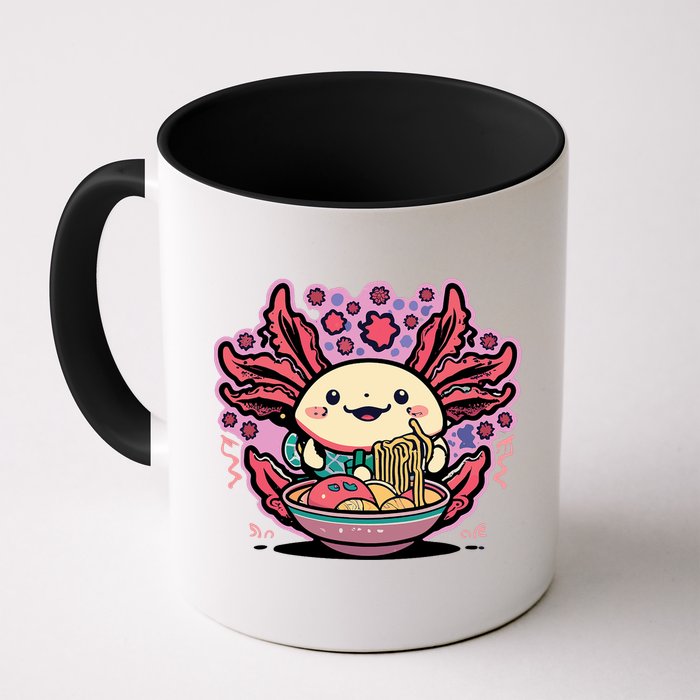 Axolotl Eating Ramen Noodles Cup Pi.nk Kawaii Anime Axolotls Mug