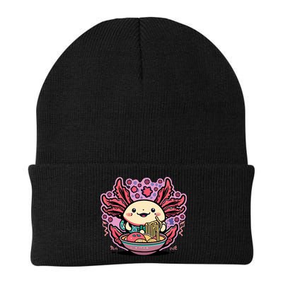 Axolotl Eating Ramen Noodles Cup Pi.nk Kawaii Anime Axolotls Beanie