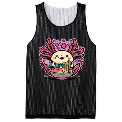 Axolotl Eating Ramen Noodles Cup Pi.nk Kawaii Anime Axolotls Mesh Reversible Basketball Jersey Tank