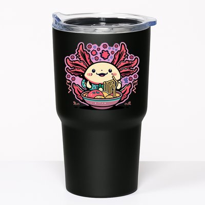 Axolotl Eating Ramen Noodles Cup Pi.nk Kawaii Anime Axolotls Tumbler