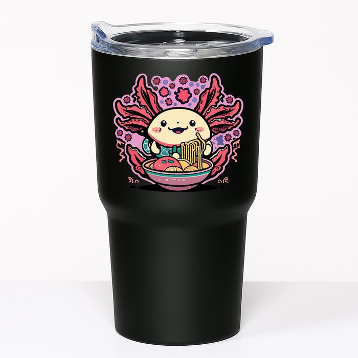 Axolotl Eating Ramen Noodles Cup Pi.nk Kawaii Anime Axolotls Tumbler
