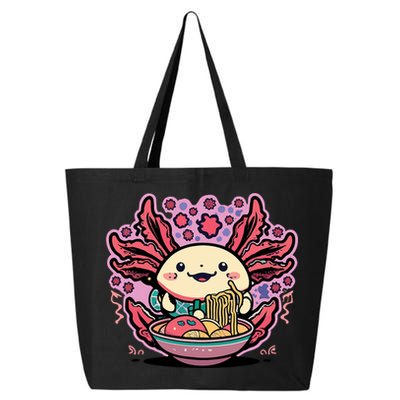 Axolotl Eating Ramen Noodles Cup Pi.nk Kawaii Anime Axolotls 25L Jumbo Tote