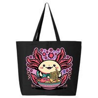 Axolotl Eating Ramen Noodles Cup Pi.nk Kawaii Anime Axolotls 25L Jumbo Tote