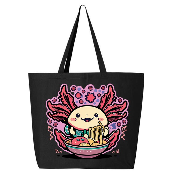 Axolotl Eating Ramen Noodles Cup Pi.nk Kawaii Anime Axolotls 25L Jumbo Tote