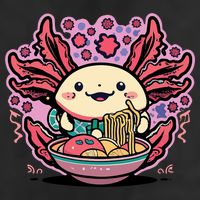 Axolotl Eating Ramen Noodles Cup Pi.nk Kawaii Anime Axolotls 25L Jumbo Tote