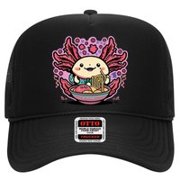 Axolotl Eating Ramen Noodles Cup Pi.nk Kawaii Anime Axolotls Hat
