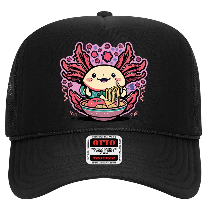 Axolotl Eating Ramen Noodles Cup Pi.nk Kawaii Anime Axolotls Hat