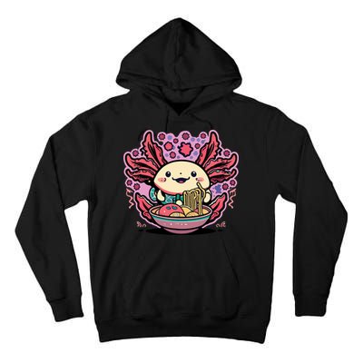 Axolotl Eating Ramen Noodles Cup Pi.nk Kawaii Anime Axolotls Tall Hoodie