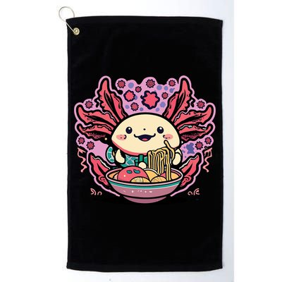 Axolotl Eating Ramen Noodles Cup Pi.nk Kawaii Anime Axolotls Golf Towel