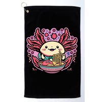 Axolotl Eating Ramen Noodles Cup Pi.nk Kawaii Anime Axolotls Golf Towel