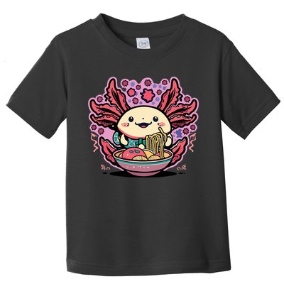 Axolotl Eating Ramen Noodles Cup Pi.nk Kawaii Anime Axolotls Toddler T-Shirt