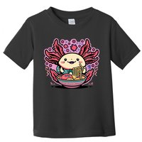 Axolotl Eating Ramen Noodles Cup Pi.nk Kawaii Anime Axolotls Toddler T-Shirt