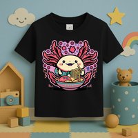 Axolotl Eating Ramen Noodles Cup Pi.nk Kawaii Anime Axolotls Toddler T-Shirt