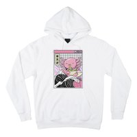 Axolotl Eating Ra Kanagawa Wave Kawaii Japan Vaporwave  Hoodie