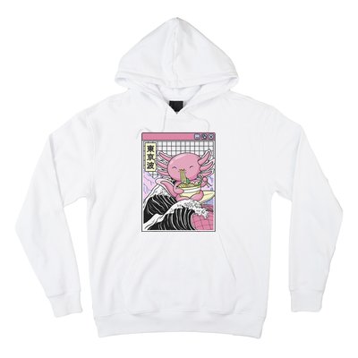 Axolotl Eating Ra Kanagawa Wave Kawaii Japan Vaporwave  Hoodie