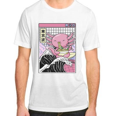 Axolotl Eating Ra Kanagawa Wave Kawaii Japan Vaporwave  Adult ChromaSoft Performance T-Shirt