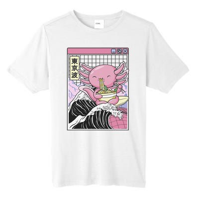 Axolotl Eating Ra Kanagawa Wave Kawaii Japan Vaporwave  Tall Fusion ChromaSoft Performance T-Shirt