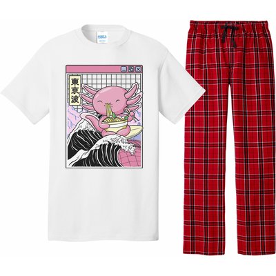 Axolotl Eating Ra Kanagawa Wave Kawaii Japan Vaporwave  Pajama Set