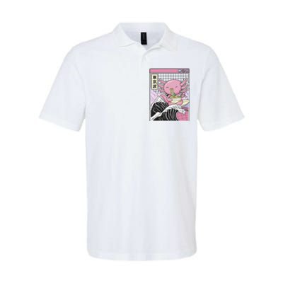 Axolotl Eating Ra Kanagawa Wave Kawaii Japan Vaporwave  Softstyle Adult Sport Polo