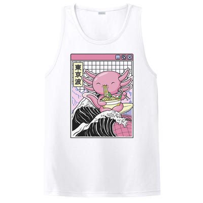 Axolotl Eating Ra Kanagawa Wave Kawaii Japan Vaporwave  PosiCharge Competitor Tank