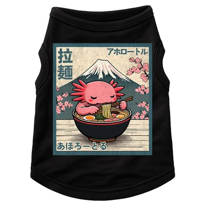 Axolotl Eating Ramen Retro Japanese Kawaii Anime Doggie Tank