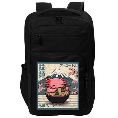 Axolotl Eating Ramen Retro Japanese Kawaii Anime Impact Tech Backpack