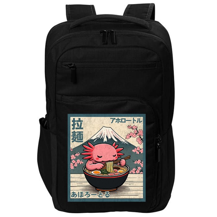 Axolotl Eating Ramen Retro Japanese Kawaii Anime Impact Tech Backpack