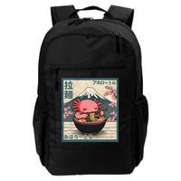 Axolotl Eating Ramen Retro Japanese Kawaii Anime Backpack