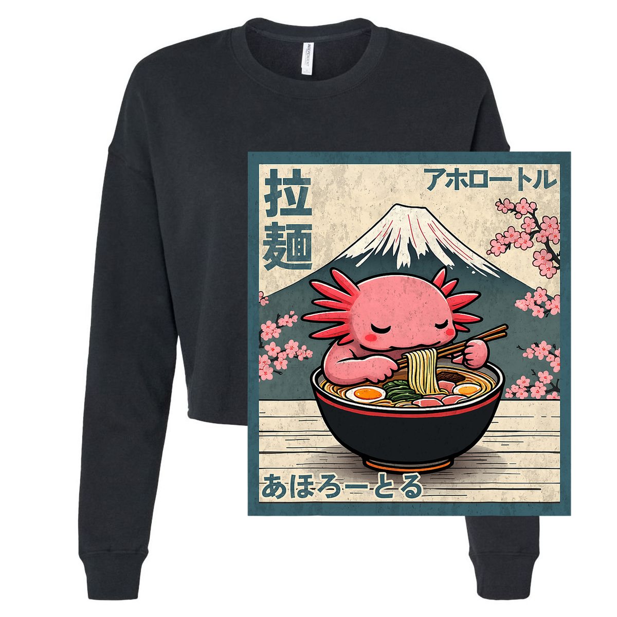 Axolotl Eating Ramen Retro Japanese Kawaii Anime 11oz C Handle Ceramic Mug