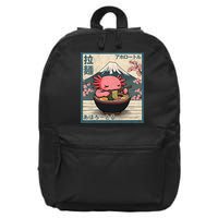 Axolotl Eating Ramen Retro Japanese Kawaii Anime 16 in Basic Backpack