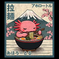 Axolotl Eating Ramen Retro Japanese Kawaii Anime 16 in Basic Backpack