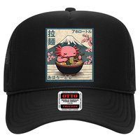 Axolotl Eating Ramen Retro Japanese Kawaii Anime Hat
