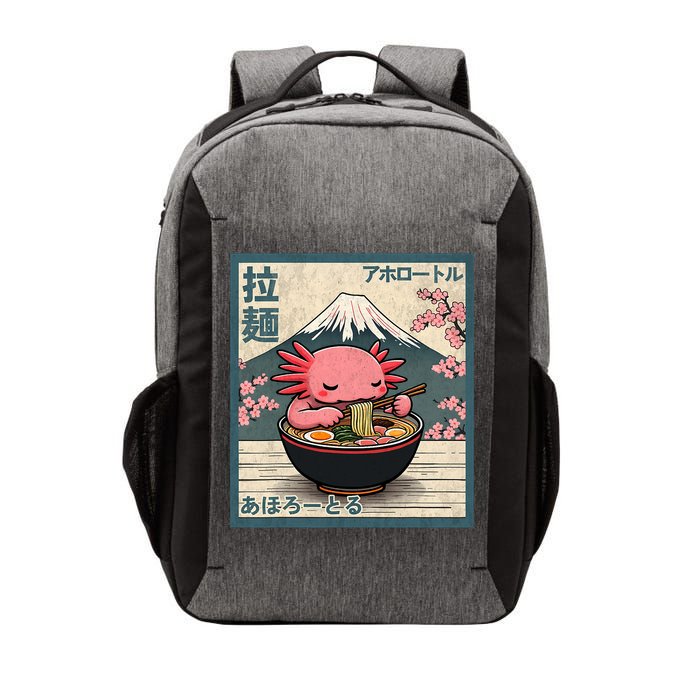 Axolotl Eating Ramen Retro Japanese Kawaii Anime Vector Backpack