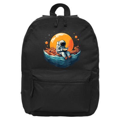 Astronaut Eats Ramen Anime Space Gifts Funny Space Ramen 16 in Basic Backpack