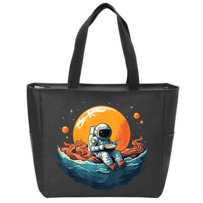 Astronaut Eats Ramen Anime Space Gifts Funny Space Ramen Zip Tote Bag