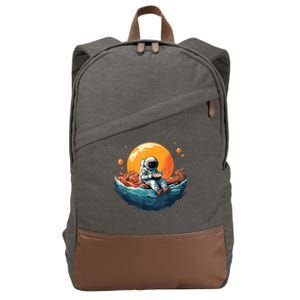 Astronaut Eats Ramen Anime Space Gifts Funny Space Ramen Cotton Canvas Backpack