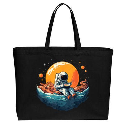 Astronaut Eats Ramen Anime Space Gifts Funny Space Ramen Cotton Canvas Jumbo Tote