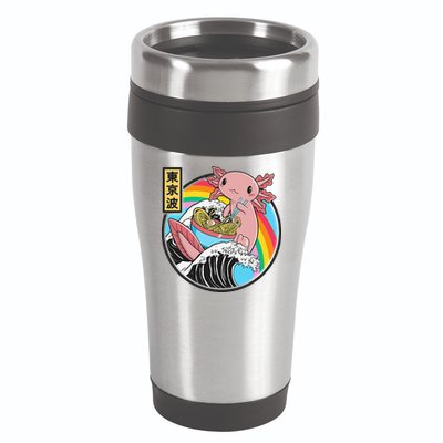 Axolotl Eating Ra Kanagawa Wave Kawaii Anime Vaporwave 16oz Travel Tumbler