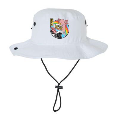 Axolotl Eating Ra Kanagawa Wave Kawaii Anime Vaporwave Bucket Hat