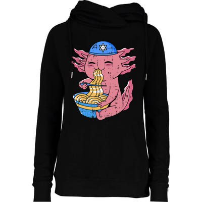 Axolotl Eating Ra Hanukkah Star Of David Chanukah Jewish  Womens Funnel Neck Pullover Hood