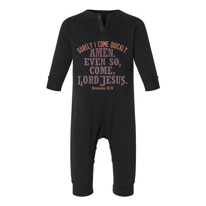 A Even So Come LORD Jesus Revelation Second Coming KJV Infant Fleece One Piece