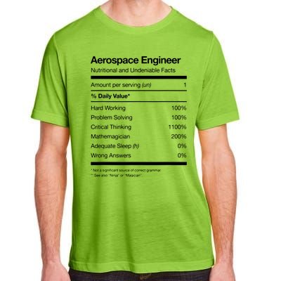 Aerospace Engineer Shirts Nutritional Facts Engineering Adult ChromaSoft Performance T-Shirt