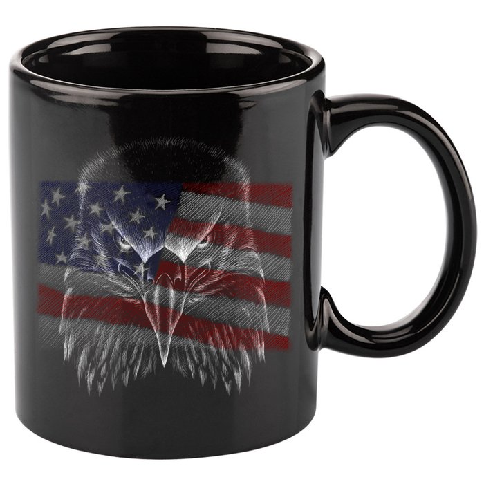 American Eagle Sketch Art 11oz C Handle Ceramic Mug