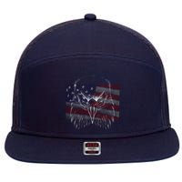 American Eagle Sketch Art 7 Panel Mesh Trucker Snapback Hat