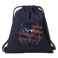 American Eagle Sketch Art Drawstring Bag